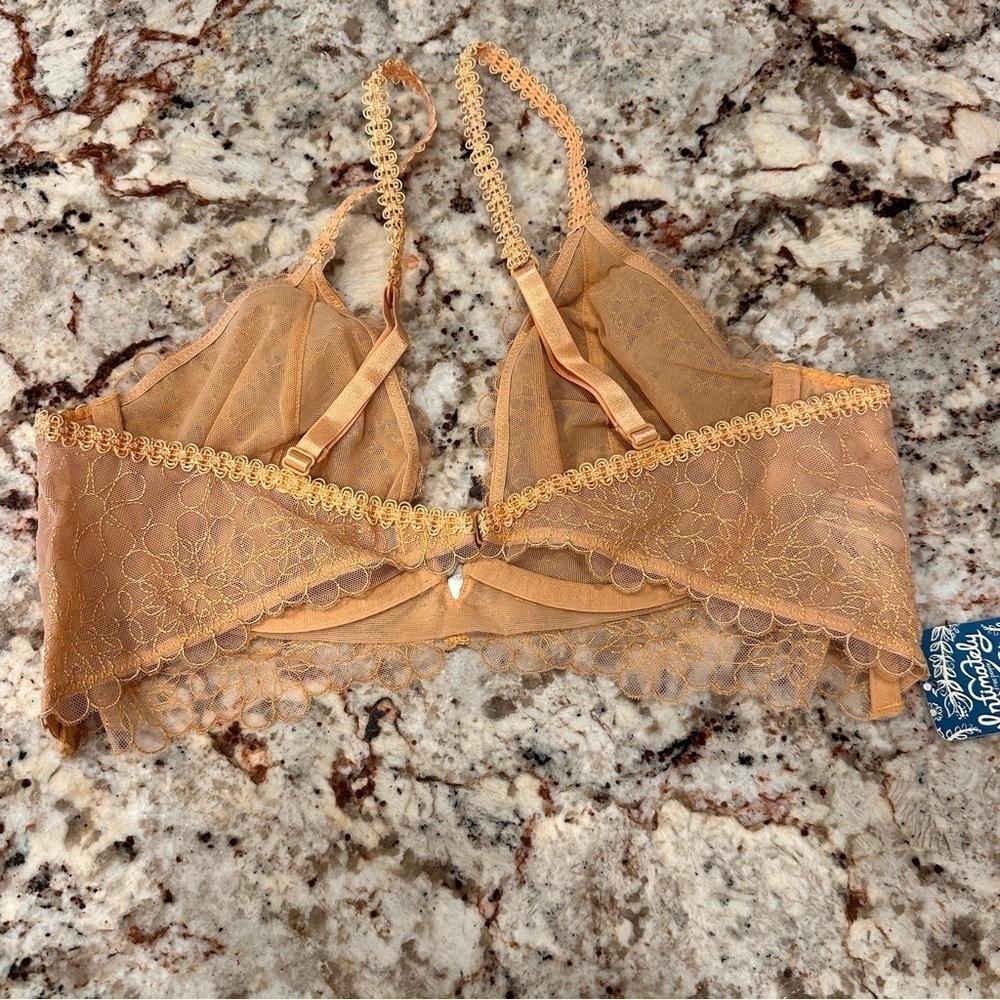 Free People Lucia underwire lace bra wheat sunset size 34 C tan cream Witchycore - Picture 8 of 10
